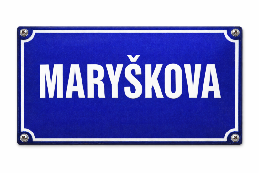Smaltovaná ULIČNÍ CEDULE na přání - 700x300 mm, modrá