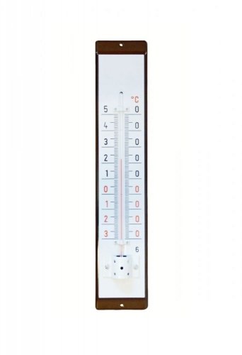 Enamel thermometer without motif - Rozměr teploměru: 500x95mm, Barva: Hnědý