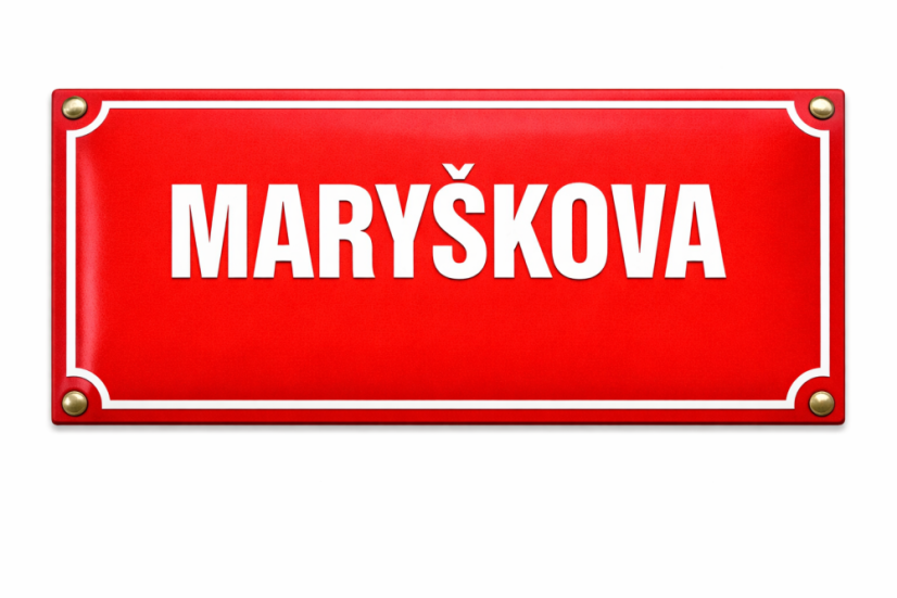 Smaltovaná ULIČNÍ CEDULE 700x300 mm - červená - Rozměr: 700x300mm, Otvory: 4 otvory