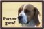 Beagle dog table 15x10 cm - Text tabulky: Pozor pes!