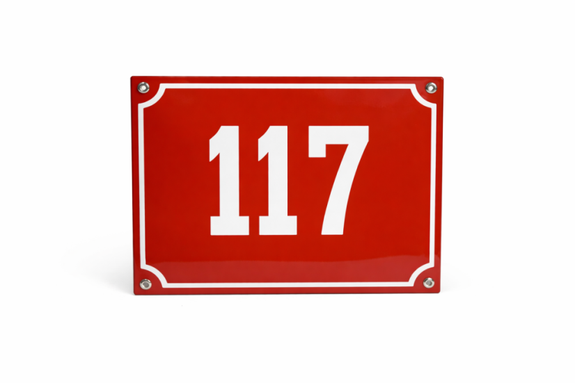 Smaltovaná cedule "117"