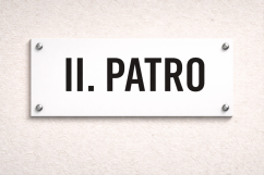 Smaltovaná Patrová cedule 250x80mm - obdélník