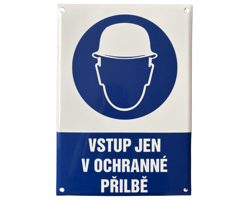 Vstup jen v ochranné přilbě