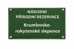 Smaltovaná cedule NÁRODNÍ PŘÍRODNÍ REZERVACE + název - 300x160 mm