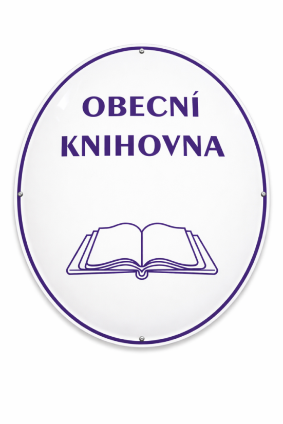 Obecní knihovna - ovál 67x52 cm