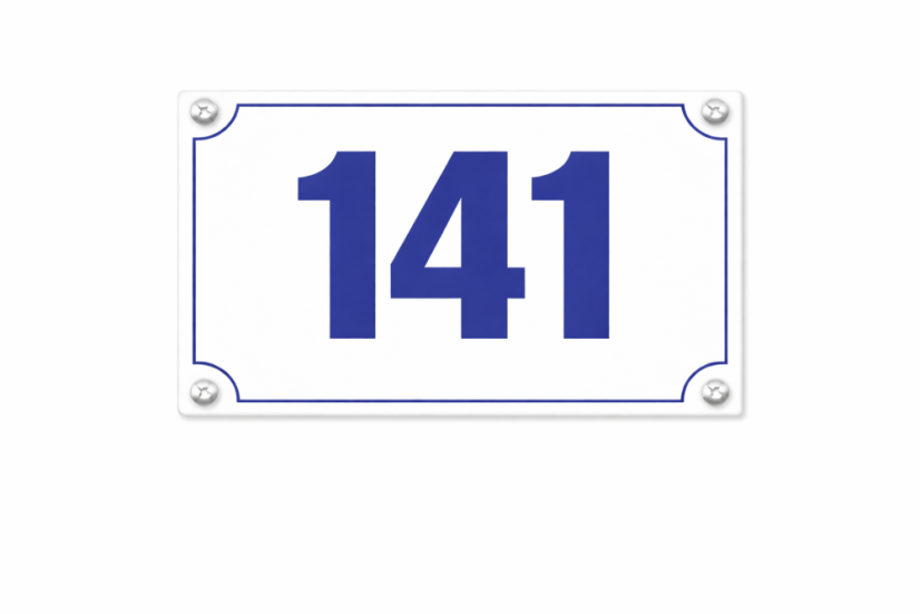 Evidenční číslo jednoduché - Rozměr: 200x160 mm (20x16 cm), Barva podkladu: bílá, Barva písma: modrá