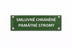 Smaltovaná cedule Smluvně chráněné památné stromy - 300x90 mm