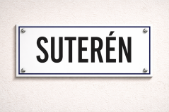 Smaltovaná Patrová cedule 250x80mm - tříbarevná s rámečkem