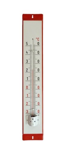Enamel thermometer without motif - Rozměr teploměru: 860x140mm, Barva: Červený
