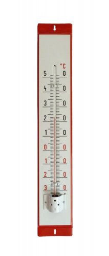 Enamel thermometer without motif - Rozměr teploměru: 500x95mm, Barva: Červený