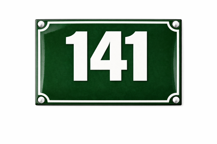 Číslo popisné jednoduché - Rozměr: 200x150 mm (20x15  cm), Barva podkladu: tmavě zelená, Barva písma: bílá