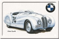 Plechová pohlednice Zapadlík - BMW 328