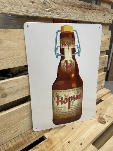 Plechová cedule "Hopus"