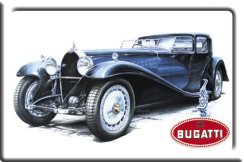 Plechová pohlednice Zapadlík - Bugatti Royale 41