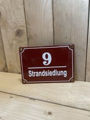 Smaltovaná cedule "9 Strandsiedlung"