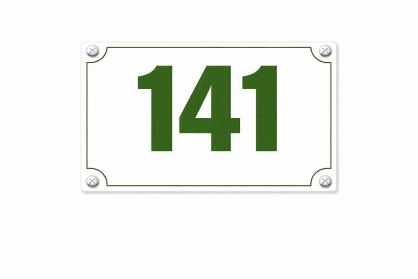 Domovní číslo jednoduché - Rozměr: 250x200 mm (25x20 cm), Barva podkladu: bílá, Barva písma: zelená