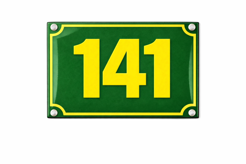 Evidenční číslo jednoduché - Rozměr: 200x150 mm (20x15  cm), Barva podkladu: zelená, Barva písma: žlutá