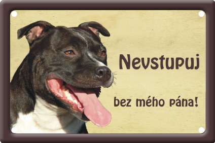 Stafordšírský teriér tabulka 15x10 cm