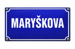 Smaltovaná ULIČNÍ CEDULE na přání - 700x300 mm, modrá