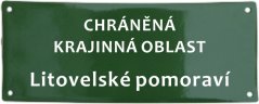 Smaltovaná cedule CHRÁNĚNÁ KRAJINNÁ OBLAST + název - 300x135 mm