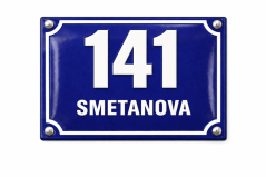 Smaltované Orientační číslo s dodatkovým řádkem