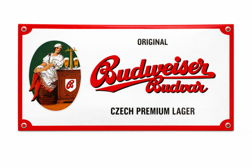 Smaltovaná cedule "Budweiser Budvar" Smaltovaná cedule "Budweiser Budvar"