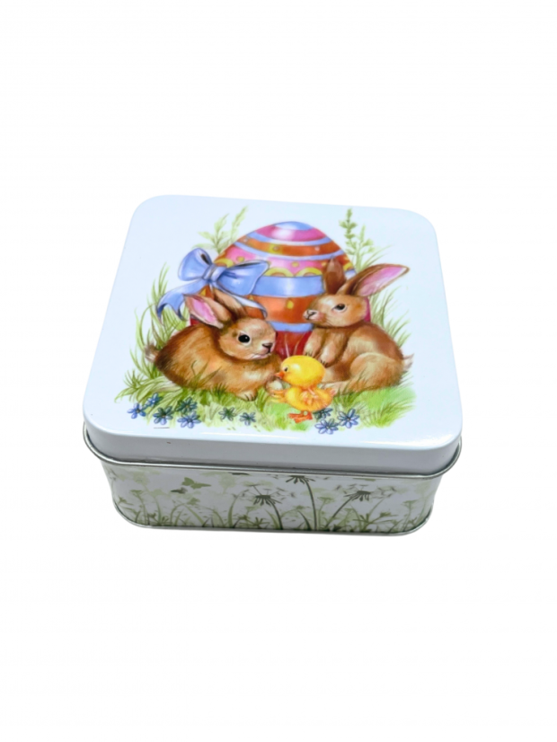 Plechová krabička velikonoční 87x87x40 mm
