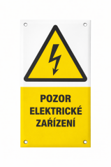 Smaltovaná cedule Pozor elektrické zařízení - 210x297 mm