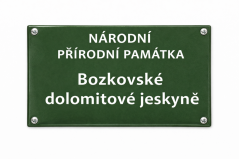 Smaltovaná cedule NÁRODNÍ PŘÍRODNÍ PAMÁTKA + název - 300x160 mm
