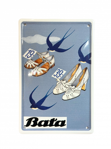 Metal sign Bata swallows 15x10 cm