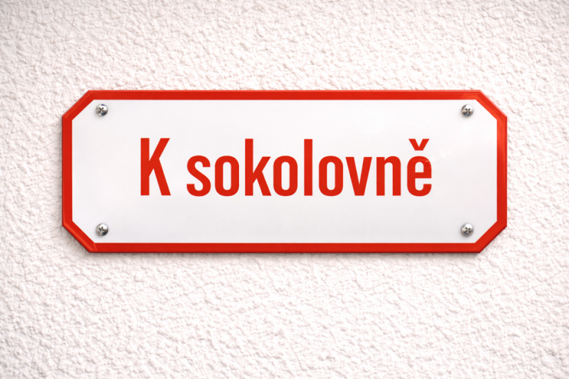 Smaltovaná PLZEŇSKÁ ULIČNÍ cedule - 700x320 mm