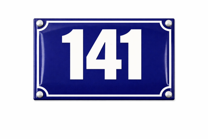 Evidenční číslo jednoduché - Rozměr: 200x160 mm (20x16 cm), Barva podkladu: modrá, Barva písma: bílá