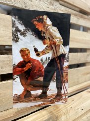 Plechová cedule "Coca Cola - lyžaři"