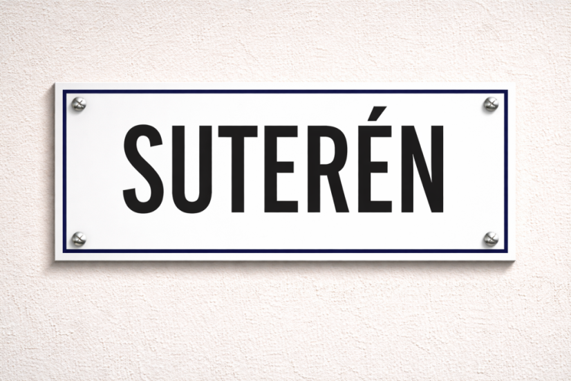 Patrová cedule 250x80mm - tříbarevná s rámečkem