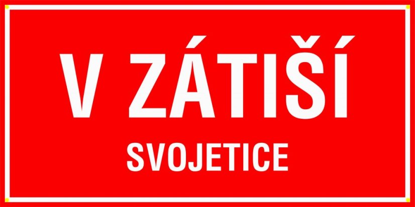 Uliční cedule 600x300 mm červená s odsazeným rámkem - počet znaků: 1-20 znaků