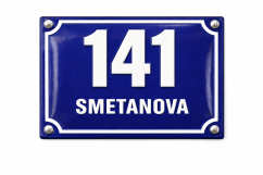 Smaltované Orientační číslo s dodatkovým řádkem