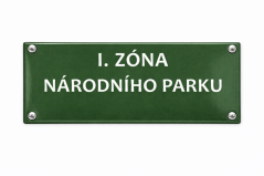 Smaltovaná cedule I. ZÓNA NÁRODNÍHO PARKU - 300x105 mm