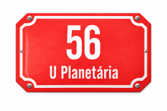 Smaltované ČÍSLO ORIENTAČNÍ PLZEŇSKÉ S DODATKEM 33x21 cm