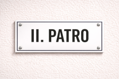 Smaltovaná Patrová cedule 250x80mm - s rámečkem