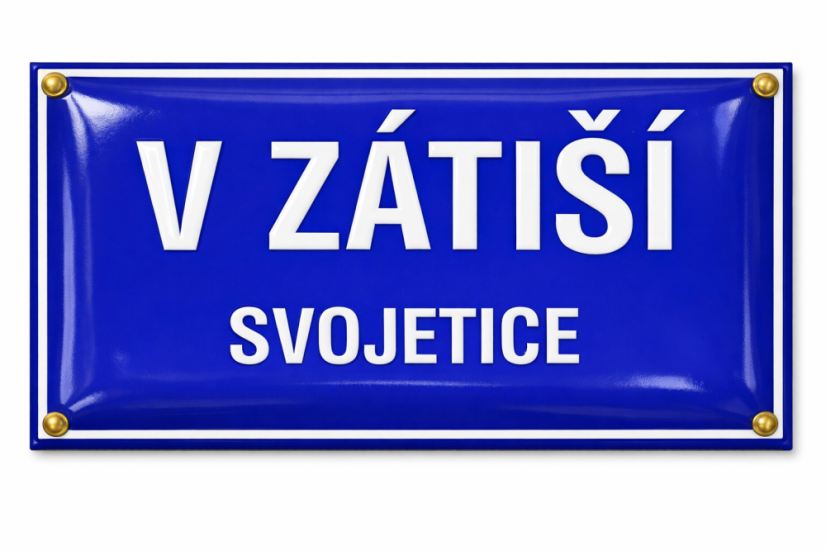 Smaltovaná Uliční cedule 600x300 mm modrá s odsazeným rámkem