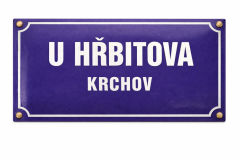 Smaltovaná ULIČNÍ CEDULE 600x300 mm - 2 řádky, modrá