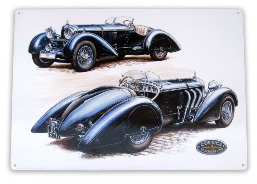 Plechová cedule Zapadlík - Mercedes SSK 400x280 mm