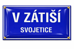 Smaltovaná Uliční cedule 600x300 mm modrá s odsazeným rámkem