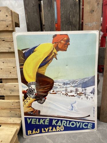 Plechová cedule "Velké Karlovice"
