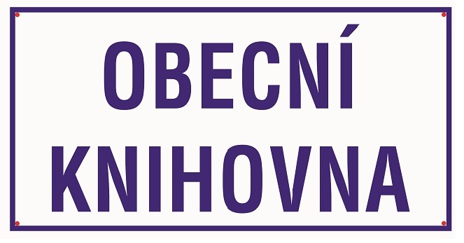 Smaltovaná cedule Obecní knihovna 600x300 mm