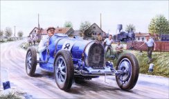 Plechová cedule Zapadlík - Závod Bugatti