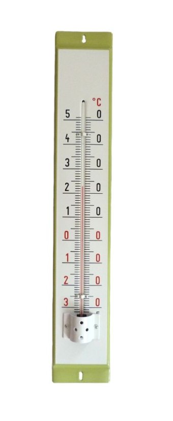 Smaltovaný teploměr bez motivu - Rozměr teploměru: 500x95mm, Barva: Světle zelený