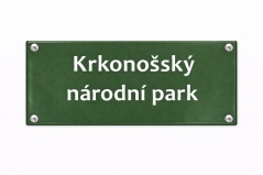 Smaltovaná cedule Krkonošský národní park - 300x105 mm