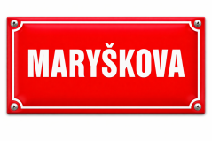 Smaltovaná ULIČNÍ CEDULE na přání - 700x300 mm, červená