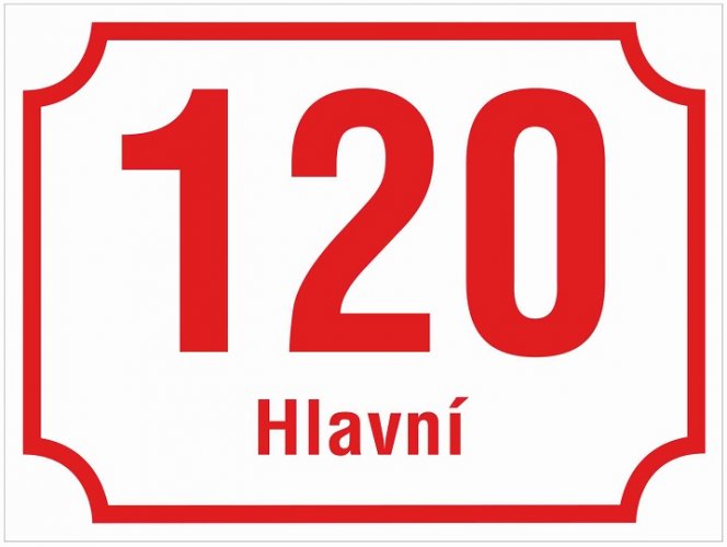 Home number with text_different variants - Rozměr: 200x160mm